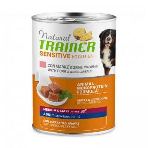 Trainer Cane Natural Sensitive Adulto Medium & Maxi Maiale & Cereali 400 Gr