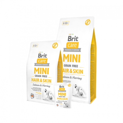 Brit Care Cane Mini Grain Free Hair & Skin Salmone & Aringa