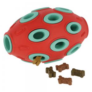 Cane Gioco Palla da Rugby ToyFastic 12x7,5 cm Rosso/Turchese