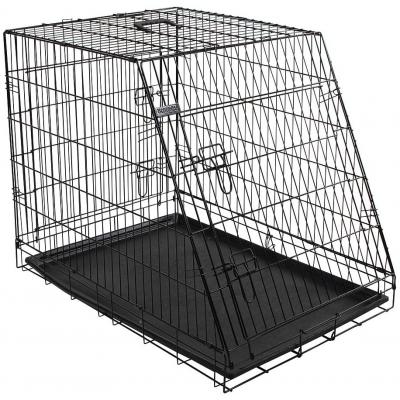 Trasportino Pieghevole Trapezoidale 2 Porte 92x63x74 cm Nero