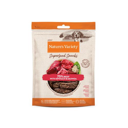 Nature's Variety Cane Adulto Snack Superfoods Manzo, Spinaci & Quinoa 85g