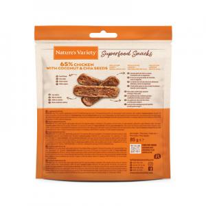 Nature's Variety Cane Adulto Snack Superfoods Pollo, Cocco & Semi di Chia 85g 2
