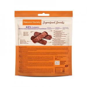 Nature's Variety Cane Adulto Snack Superfoods Tacchino, Mirtilli Rossi & Zucca 85g 2