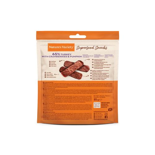 Nature's Variety Cane Adulto Snack Superfoods Tacchino, Mirtilli Rossi & Zucca 85g