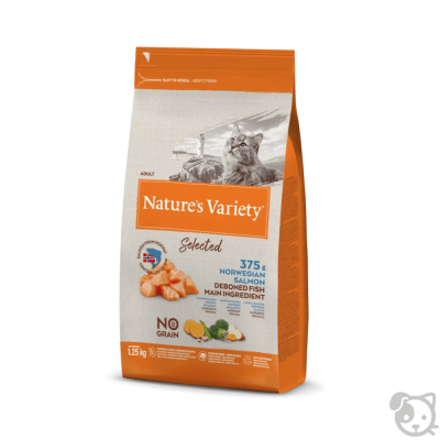 Nature's Variety Selected Gatto Adulto Salmone Norvegese 1,25kg