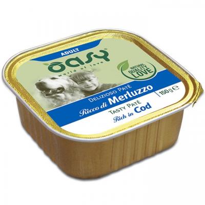 Oasy Cane Adulto Delizioso Paté Merluzzo 150g