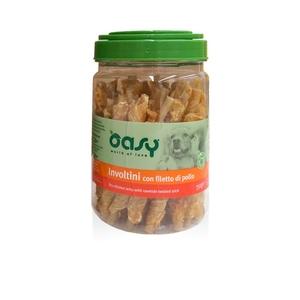 Oasy Cane Snack Barattolo Involtini con Filetto di Pollo 350g
