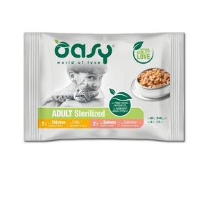 Oasy Gatto BOCCONCINI Multipack Adulto Sterilizzato Pollo+Salmone Cf. (4X85)gr