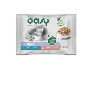 Oasy Gatto BOCCONCINI Multipack Adulto Tonno+Salmone Cf. (4X85)gr