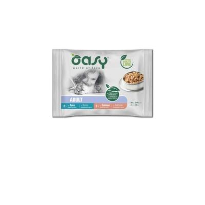 Oasy Gatto BOCCONCINI Multipack Adulto Tonno+Salmone Cf. (4X85)gr