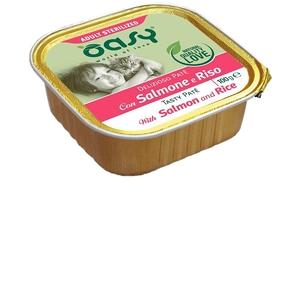Oasy Gatto PATE' Adult Sterilizzato Salmone & Riso Vaschetta 100 Gr