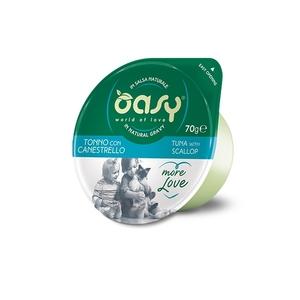 Oasy Gatto MORE LOVE IN CUP Adulto Tonno & Canestrello 70 Gr