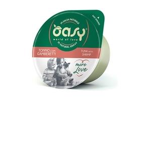 Oasy Gatto MORE LOVE IN CUP Adulto Tonno & Gamberetti 70 Gr