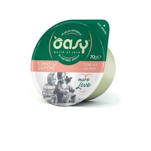 Oasy Gatto MORE LOVE IN CUP Adulto Tonno & Salmone 70 Gr