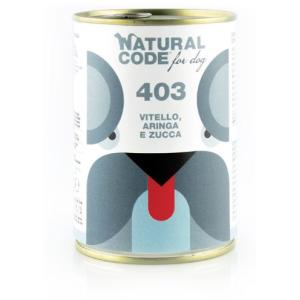Natural Code Cane LATTINA (403) Adulto Vitello, Aringa & Zucca 400Gr