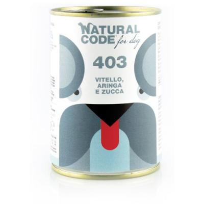 Natural Code Cane LATTINA (403) Adulto Vitello, Aringa & Zucca 400Gr