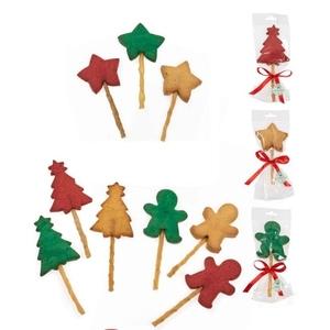 Dolce Vita Xmas Cane Snack Biscotti Natalizi Con Stick In Pelle Bovina 50 Gr