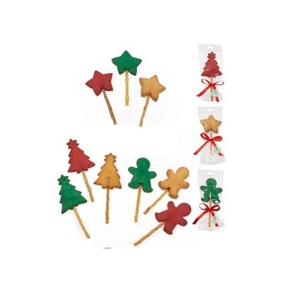 Dolce Vita Xmas Cane Snack Biscotti Natalizi Con Stick In Pelle Bovina 50 Gr