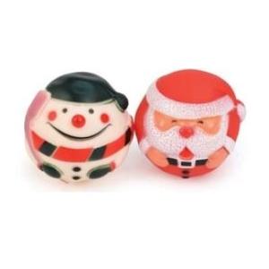 Leo Pet Xmas Cane Gioco Palla In Vinile Babbo Natale / Pupazzo Di Neve 8 Cm