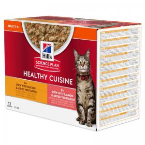 Hill's Feline Healthy Cusine Adulto Multipack Pollo & Salmone Spezzatino cf. (12x85) gr