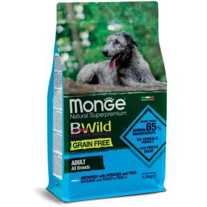 Monge Cane Bwild Grain Free Adulto All Breads Acciughe, Patate & Piselli