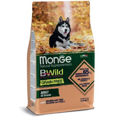 Monge Cane Bwild Grain Free Adulto All Breads Salmone & Piselli