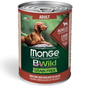 Monge Cane Bwild Grain Free Lattina Adulto Agnello, Zucca & Zucchine 400 Gr