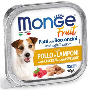 Monge Cane Fruit Vaschetta Adulto Pollo & Lamponi 100 Gr