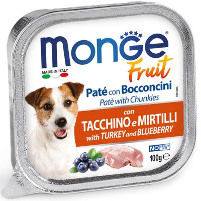 Monge Cane Fruit Vaschetta Adulto Tacchino & Mirtilli 100 Gr