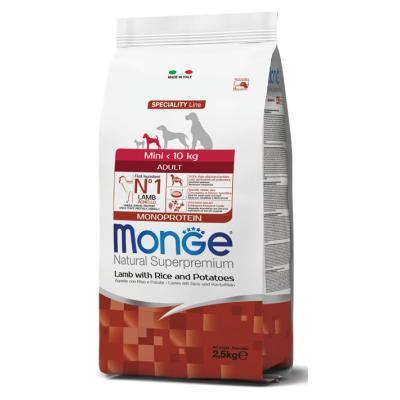 Monge Cane Natural Superpremium Adulto Mini Agnello, Riso & Patate