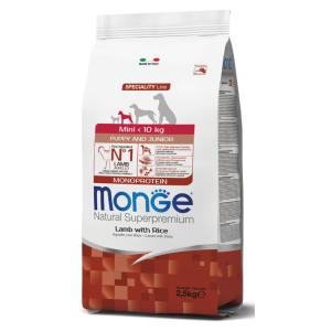 Monge Cane Natural Superpremium Puppy & Junior Mini Agnello & Riso