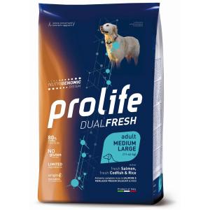 Prolife Cane Dual Fresh Adulto Medium & Large Salmone, Merluzzo & Riso
