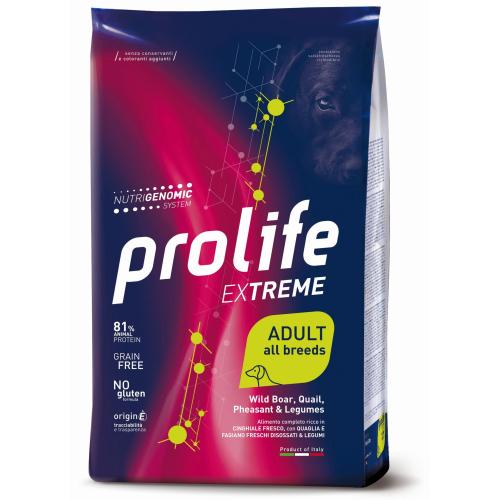 Prolife Cane Extreme Adulto All Breeds Cinghiale, Quaglia, Fagiano & Legumi
