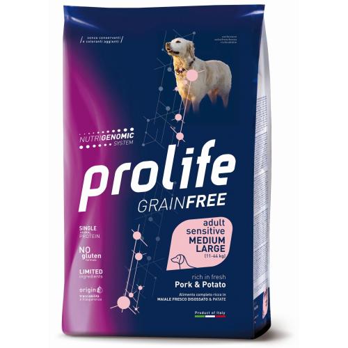 Prolife Cane Grain Free Sensitive Adulto Medium & Large Maiale & Patate