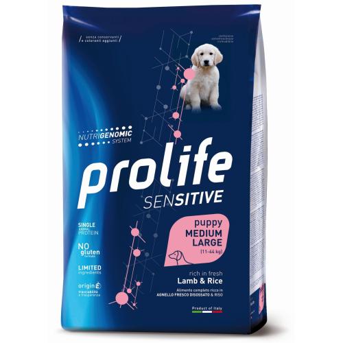 Prolife Cane Sensitive Puppy Medium & Large Agnello & Riso