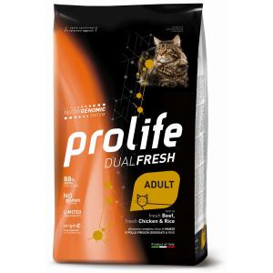 Prolife Gatto Dual Fresh Adulto Manzo, Pollo & Riso cibo