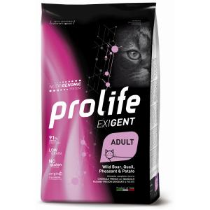 Prolife Gatto Exigent Cinghiale, Quaglia, Fagiano e Patate cibo