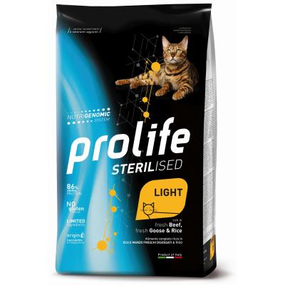 Prolife Gatto Sterilizzato Light Manzo, Oca e Riso
