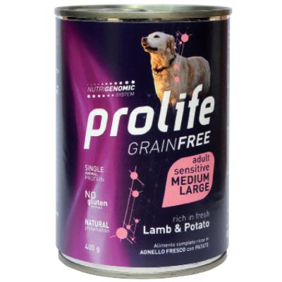 Prolife Cane Grain Free Sensitive Adulto Medium & Large Agnello & Patate Lattina