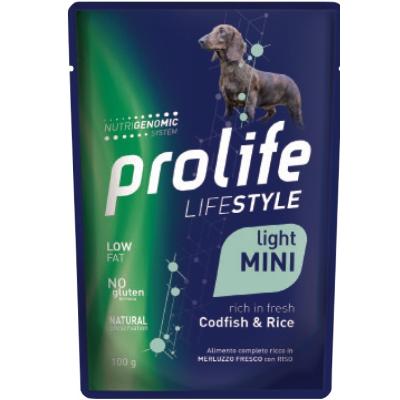 Prolife Cane Lifestyle Light Adulto Mini Merluzzo & Riso Busta 100 Gr