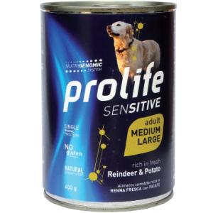 Prolife Cane Sensitive Adulto Medium & Large Renna & Patate Lattina