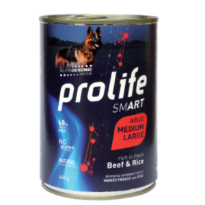 Prolife Cane Smart Adulto Medium & Large Manzo & Riso Lattina