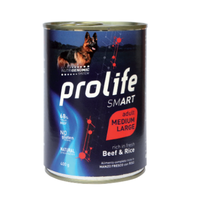 Prolife Cane Smart Adulto Medium & Large Manzo & Riso Lattina