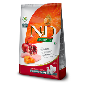 Farmina Cane N&D Pumpkin Adulto Medium&Maxi Pollo, Zucca& Melograno