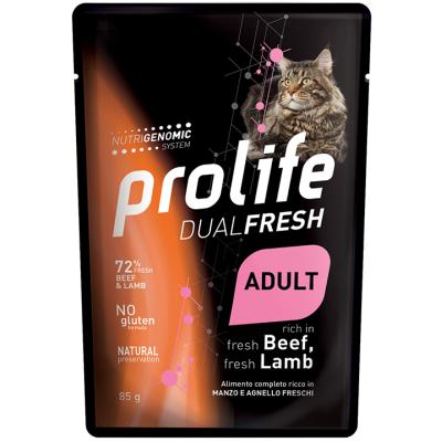Prolife Gatto Dual Fresh Manzo e Agnello Busta 85 Gr