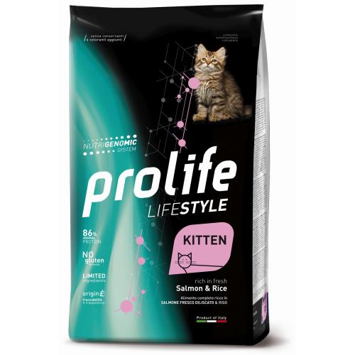 Prolife Gatto Kitten Lifestyle Salmone e Riso sacco