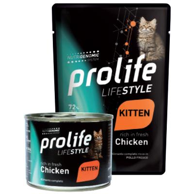 Prolife Gatto Kitten Lifestyle Pollo umido