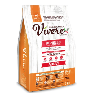 Vivere low grain cane adulto taglia grande agnello 12kg 2