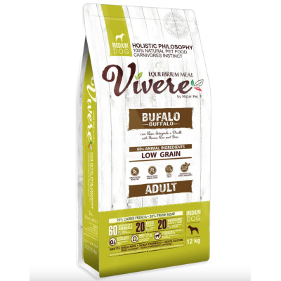 Vivere Cane Adulto Low Grain Medium Bufalo 12kg