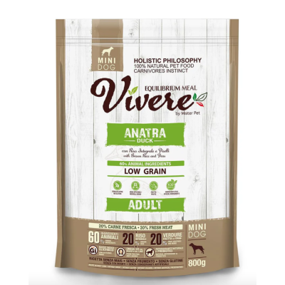Vivere Cane Adulto Low Grain Mini Anatra 800gr